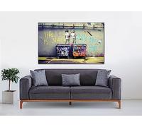 ARTSPRINTS Life is short chill the out Paint By Banksy Print on Framed Canvas Wall Art Rectangle (40 x 30 inch(102x 76cm)-18mm depth)