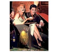 ARTSPRINTS MARILYN MONROE AND ELVIS PRESLEY IN CINEMA PRINT ON FRAMED CANVAS WALL ART 20 x 12 inch -18mm depth