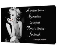 ARTSPRINTS Marilyn Monroe and her Quote Photo Print ON Framed Canvas Wall Art Home Decoration 12 x 8 inch -38mm Depth