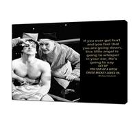 ARTSPRINTS Mickey GoldMill Quote and Rocky Balboa Picture Reprint Framed CANVAS Wall Art Home Decor 30 x 24 inch(76x 60 cm)-18mm depth