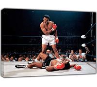 ARTSPRINTS Muhammad ALI Defeating Boxing Photo Print ON Framed Canvas Wall Art Home Decoration Ready Hang 40’’ x 30’’ inch-38mm Depth