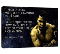 ARTSPRINTS Muhammad ALI HIS Traning Quote Print ON Wood Framed Canvas Wall Art 24 x 20inch - 18mm Depth