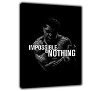 ARTSPRINTS MUHAMMAD ALI IMPOSSIBLE IS NOTHING PHOTO PRINT ON FRAMED CANVAS WALL ART 12x 8inch -18mm depth