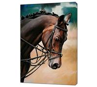 ARTSPRINTS Noble Horse Drawn with Charcoal Soft Pastel Print ON Framed Canvas Home Decoration 12’’x 8’’inch -18mm Depth