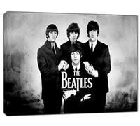 ARTSPRINTS Rock Band bw Photo Black White Print ON Framed Canvas Wall Art Home Decoration Ready to Hang 20’’ x 12" inch(50x 30 cm) -18mm depth