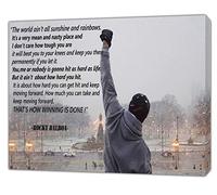 ARTSPRINTS Rocky Balboa Photo with HIS Quotes Print ON Framed Canvas Wall Art 40’’ x 30’’ inch-18mm Depth