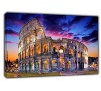 ARTSPRINTS Rome Italy Colosseum Photo Print On Framed Canvas 34 X 24inch | Wall Art Picture Home Decoration 86x 60 Cm -18mm Depth