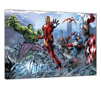 ARTSPRINTS Super Heros In the Sky Picture i Print On Framed Canvas Wall Art Home Decoration 20’’ x 12" inch (50x 30 cm) -38mm depth