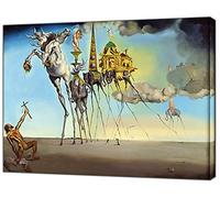 ARTSPRINTS The Temptation of ST Anthony by Salvador DALI Reprint ON Wood Canvas Picture Wall Art Home Decoration 30’’ x 20’’ inch -18mm Depth