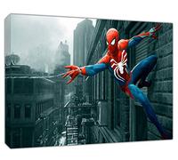 ARTSPRINTSSuper Hero on high building Photo Print ON Wood Framed Canvas Wall Art Picture Decor 16’’ x 12’’ inch(40x 30 cm) -18mm depth