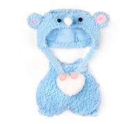 ARTST 17cm Dolls Clothes Set, Cute Plush Animal Style Clothing Soft Doll Outfits Toy Costume Accessories - Head Cover, Plush Jumpsuit - Birthday Holiday Collectors Gifts(No Doll) (Blue)