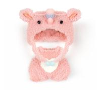 ARTST 17cm Dolls Clothes Set, Cute Plush Animal Style Clothing Soft Doll Outfits Toy Costume Accessories - Head Cover, Plush Jumpsuit - Birthday Holiday Collectors Gifts(No Doll) (Pink)