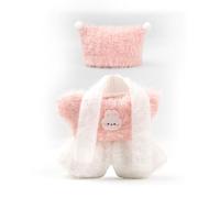 ARTST 4 PCS Pink Doll Clothes Sets for 17 cm Plush Pendant Dolls - Pnitted Clothing Outfit Accessories - Plush Hat, Scarf, Top, Pants - Girls Best Gifts Birthdays(No Doll)