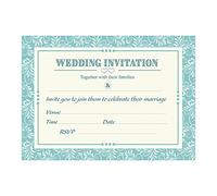 Artstore Classic Blue Wedding Day Invitations - White Envelopes - Pack Of 15
