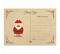 Artstore Vintage Santa Christmas Thank You Note Cards With White Envelopes - Pack of 20