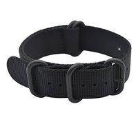 ArtStyle Watch Band with Ballistic Nylon Material Strap and High-End Black Buckle (Matte Finish Buckle) (19mm, Black)