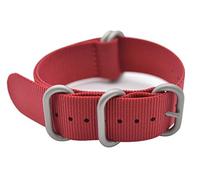 ArtStyle Watch Band with Colorful Nylon Material Strap and Heavy Duty Brushed Buckle (Red, 18mm)