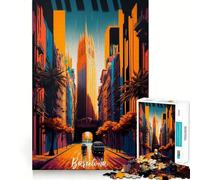 Artsy Barcelona 1000 Piece Jigsaw Puzzles for Adults Cognitive Boost Snug Edge Fun Play Table Accent (50x75cm)