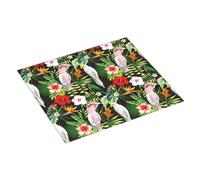 Artsy Cute Parrot Palm Leaves Dish Drying Mats - Absorbent Drying Mat for Kitchen Counter Mat, 16x18In Christmas Dish Drying Mat, Dish Rack Mat with Hanging Loop
