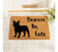 Artsy Doormats Beware I'm Cute French Bulldog Doormat