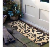 Artsy Doormats Black Floral Pattern Doormat (120 X 40Cm)