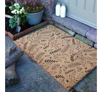 Artsy Doormats Black Winter Foliage Coir Doormat (90 X 60Cm)