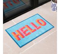 Artsy Doormats Blue Hello Indoor Washable Doormat