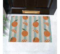 Artsy Doormats Blue Stripe Oranges Coir Doormat