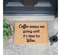 Artsy Doormats Coffee Keeps Me Going Until It's Time For Wine