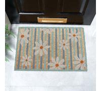 Artsy Doormats Daisies On Stripes Coir Doormat