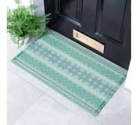 Artsy Doormats Fair Isle Green Patterned Doormat (70X40Cm)