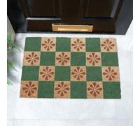 Artsy Doormats Green Petal Checkerboard Doormat (60 X 40Cm)