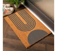 Artsy Doormats Grey Abstract Half Moon Doormat