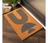 Artsy Doormats Grey Abstract Half Moon Doormat