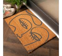 Artsy Doormats Grey Abstract Line Art Eyes Doormat