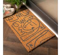 Artsy Doormats Grey Abstract Line Art Faces Doormat