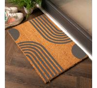 Artsy Doormats Grey Abstract Lines And Semi Circles Doormat