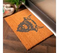Artsy Doormats Grey Cute Highland Cow Doormat