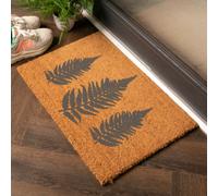 Artsy Doormats Grey Fern Leaves Pattern Doormat
