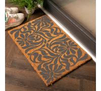Artsy Doormats Grey Flower Swirls Pattern Doormat