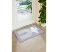 Artsy Doormats Grey Half Moon Abstract Doormat (90 X 60Cm)