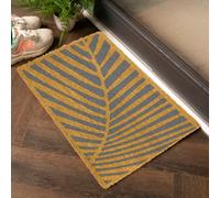 Artsy Doormats Grey Palm Leaf Pattern Doormat