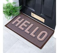 Artsy Doormats Hello Chocolate Brown Indoor Outdoor Doormat (70 X 40Cm)