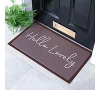 Artsy Doormats Hello Lovely Chocolate Brown Indoor Outdoor Doormat (70 X 40Cm)