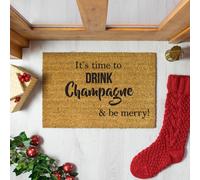 Artsy Doormats It's Time To Drink Champagne & Be Merry Doormat