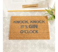 Artsy Doormats Knock Knock It's O'clock Grey Doormat