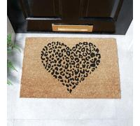 Artsy Doormats Leopard Print Heart Doormat - Regular 60X40Cm
