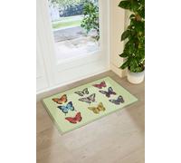 Artsy Doormats Lime Coloured Butterfly Doormat (90 X 60Cm)