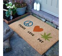 Artsy Doormats Peace Love Pot Doormat (90 X 60Cm)