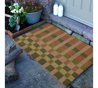 Artsy Doormats Pink And Blue Check Doormat (90 X 60Cm)